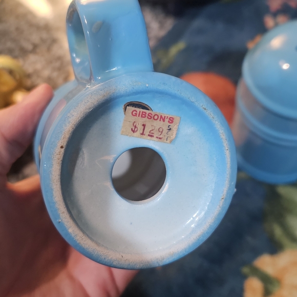 Vintage RARE Gibson Blue Salt n Pepper Shakers - Picture 2 of 3